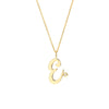 Script “E” Initial with Diamond Bezel Necklace