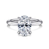 14K White Gold Hidden Halo Oval Diamond Engagement Ring