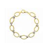 Two-Tone Textured Open Oval Link Bracelet