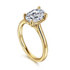 14K Yellow Gold Oval Solitaire Diamond Engagement Ring
