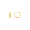 Diamond Cut Round Geometric Huggie Earrings