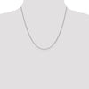 18K White Gold 16 inch 1.5mm Diamond-cut Cable with Fancy Lobster Clasp Chain