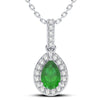 14K 0.10Ct Diamond Emerald Pendant