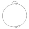 14K White Gold Polished Infinity 9 inch Plus 1 inch Extender - Total 10 inch Anklet