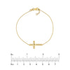 Sideways Cross on Chain Adj. Bracelet
