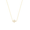 Sideways Mini CZ Fleur-de-Lis Necklace