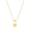 Wheel and Compass Layered Duo Adj. Necklace