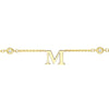 Initial &amp; Diamond Bezel Station Necklace