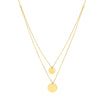 Double Stranded Disc Drop Duo Necklace