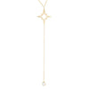 North Star and CZ Bezel Lariat Necklace