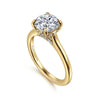 14K Yellow Gold Round Diamond Engagement Ring