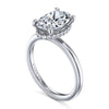 14K White Gold Hidden Halo Oval Diamond Engagement Ring