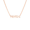 Block Nameplate Curb Chain Necklace w/Diamond