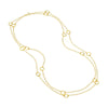 Long Open Hammered Circles Chain Necklace