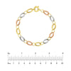 Tri-Colored Textured Link Bracelet
