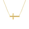 E2W Small Sideways Cross Adjustable Necklace