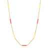 Neon Pink Enamel Alternating Bar Necklace