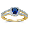 14K 0.25Ct Diamond Sapphire Ring