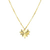Bead-Trim Fluted Heart Medallion Necklace