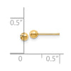 14K Polished 3mm Ball Post Earrings
