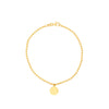 2.0mm Beaded Chain w/Dangle Disc Bracelet