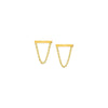 Horizontal Bar Earrings with Chain Drape