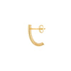 10mm Small Flat Oval Tube J Hoop Earrings