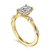 14K Yellow Gold Oval Diamond Engagement Ring