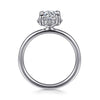 14K White Gold Round Hidden Halo Diamond Engagement Ring