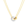 Two Tone Double Chain Interlocking Circle Necklace