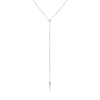 CZ Bezel and Spear Lariat Necklace
