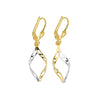 Two-Tone Flat Marquise Twist Earrings on Leverback