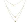 Wire and Solid Star Duet Necklace