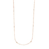 Sterling Silver Mini Bead and CZ Bezel Station Long Necklace