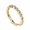 Vintage Inspired 14K Yellow Gold Marquise and Round Station Diamond Anniversary Band