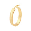 D/C Ridged Rectangle Tube Hoop Earrings