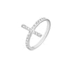 Sideways CZ Cross Ring