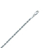Sterling Silver 2.7mm D/C Rope Chain with Lobster Lock