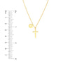 Cross Necklace with Cutout Cross Disc Dangle
