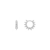 Pave Diamond Sides Spiked Huggie Earrings
