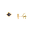 Onyx Enamel Rhombus Stud Earrings