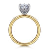 14K White-Yellow Gold Hidden Halo Marquise Shape Diamond Engagement Ring