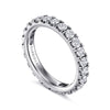 14K White Gold French Pavé Set Diamond Eternity Band