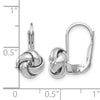 14K w/ White Rhodium Plating Polished Love Knot Leverback Earrings