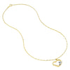 Two-Tone Angel on Open Heart Pendant Necklace