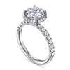 14K White Gold Round Hidden Halo Diamond Engagement Ring