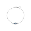 Sterling Silver CZ Evil Eye Adjustable Bracelet