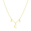 Crescent Moon and Star Drops Necklace