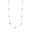 Sterling Silver Hammered Disc Station Long Necklace