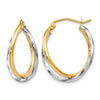 10K Two-Tone Hinged Hoop Earrings